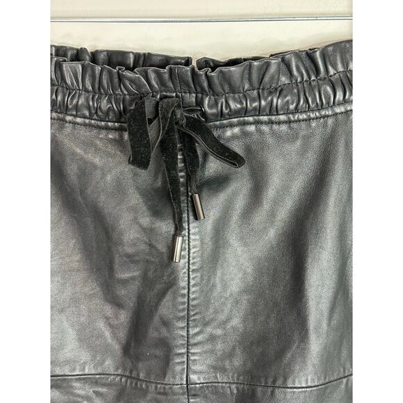 1.2.3 UN DEUX TROIS Women’s Black Sheepskin Drawstring Skirt size 38 US Medium - Picture 9 of 9